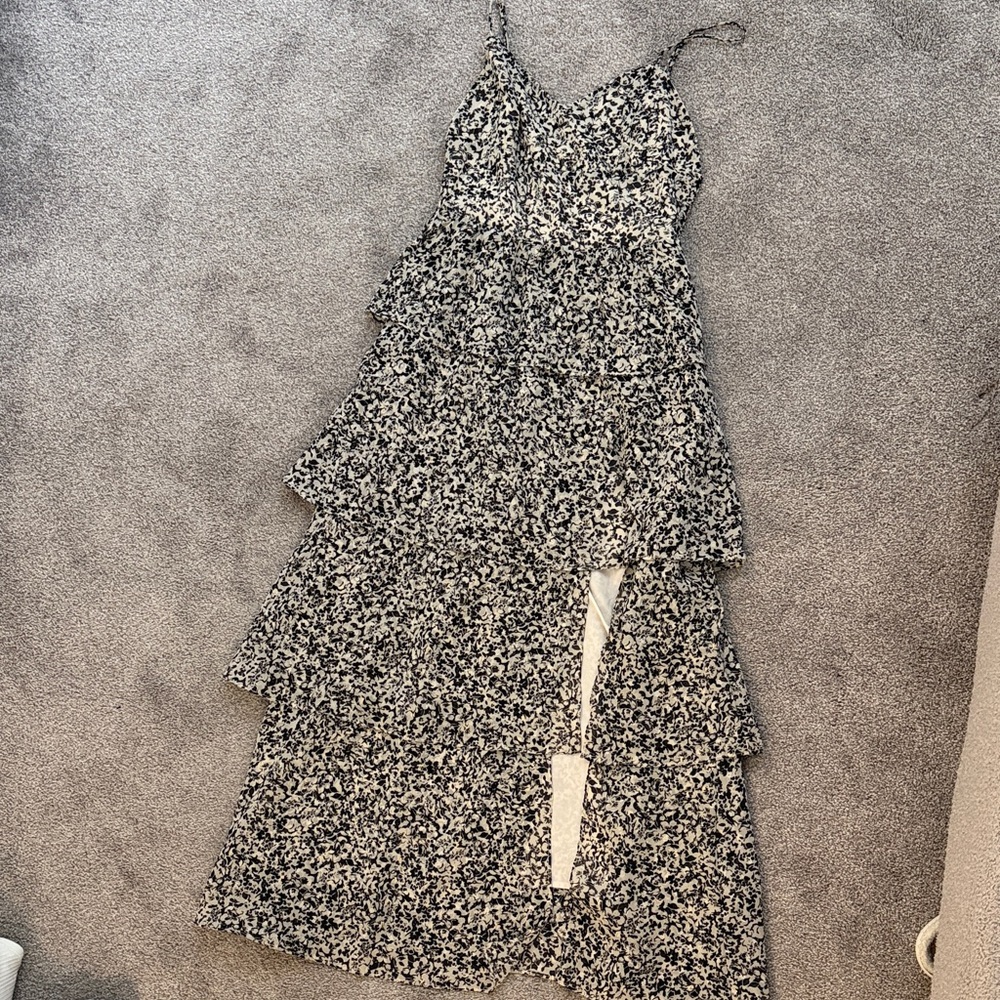 Aqua - Black and Tan Floral Maxi Dress